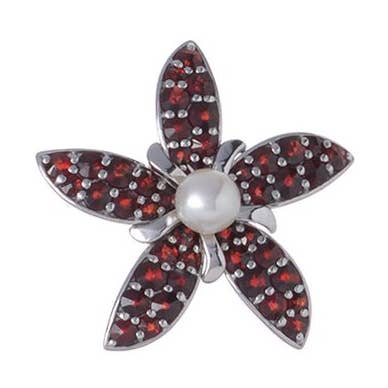 Brooch Perla With Bohemian Garnet for wholesale by Madeka e.U.