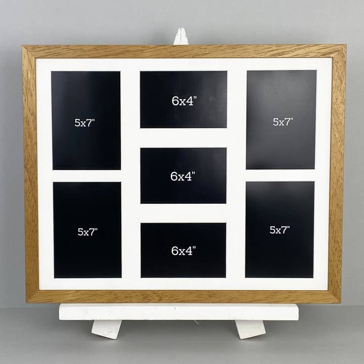 Photoframesandmore – Moldura por atacado – Moldura de 40 x 50 cm, contém três fotos de 6 x 4 “e quatro fotos de 5 x 7”.9