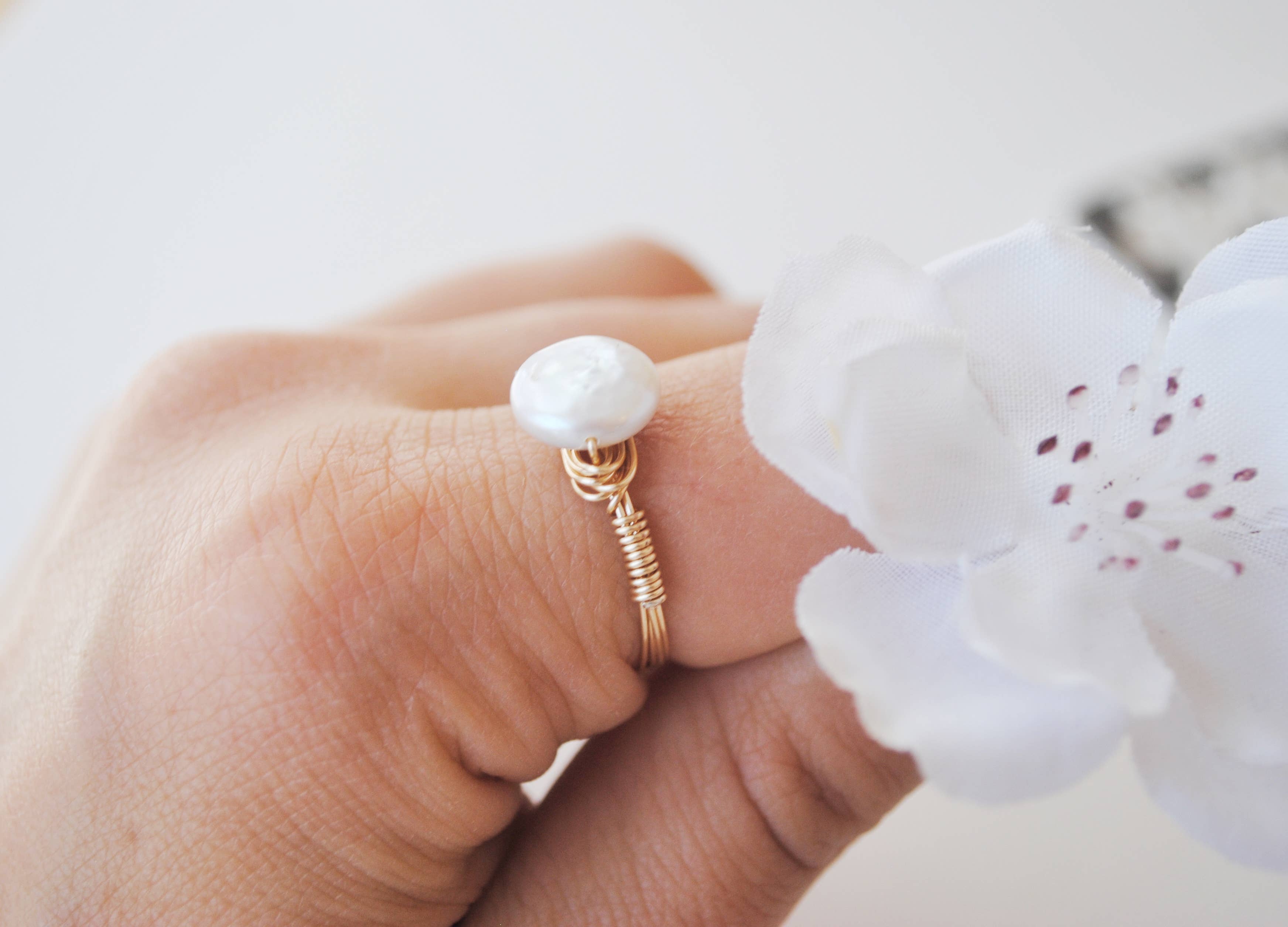 Seaflowerjewelry - Wholesale Single Stone/Solitaire Ring - Pearl Ring/freshwater coin pearl womens solitaire ring4