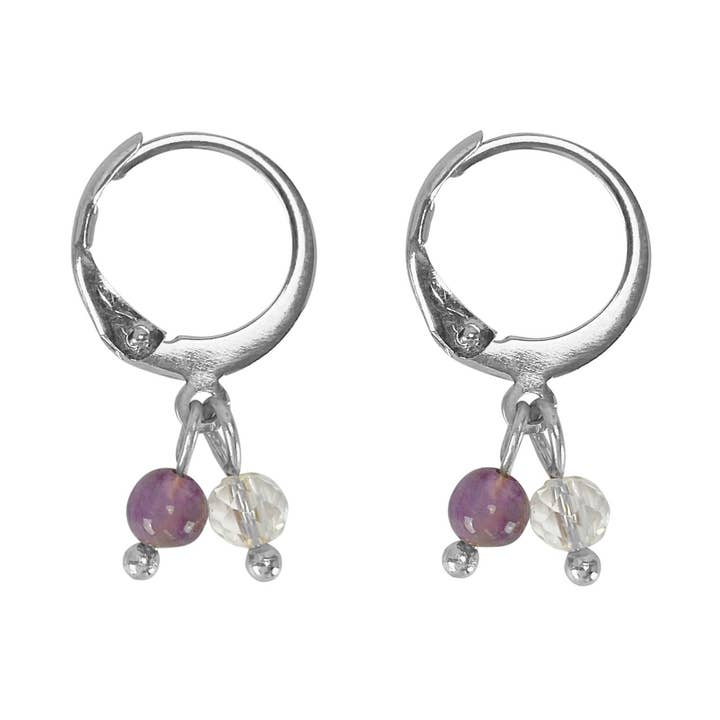 Amethyst & Rock Crystal Earrings for wholesale by Saint Clairmont