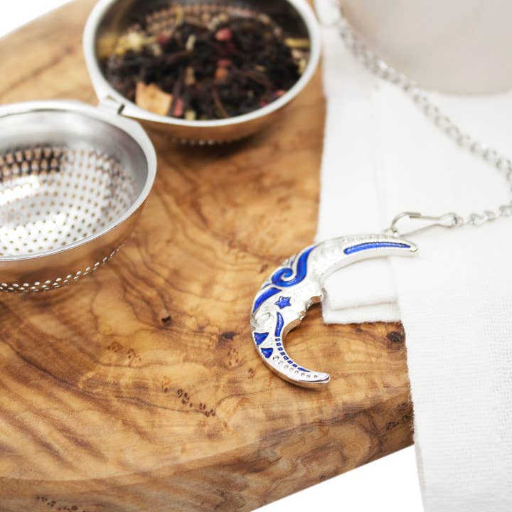 Loose Tea Infuser, Blue Moon Charm Ball, Tea Lover Gift for wholesale by The Traveling Teapot