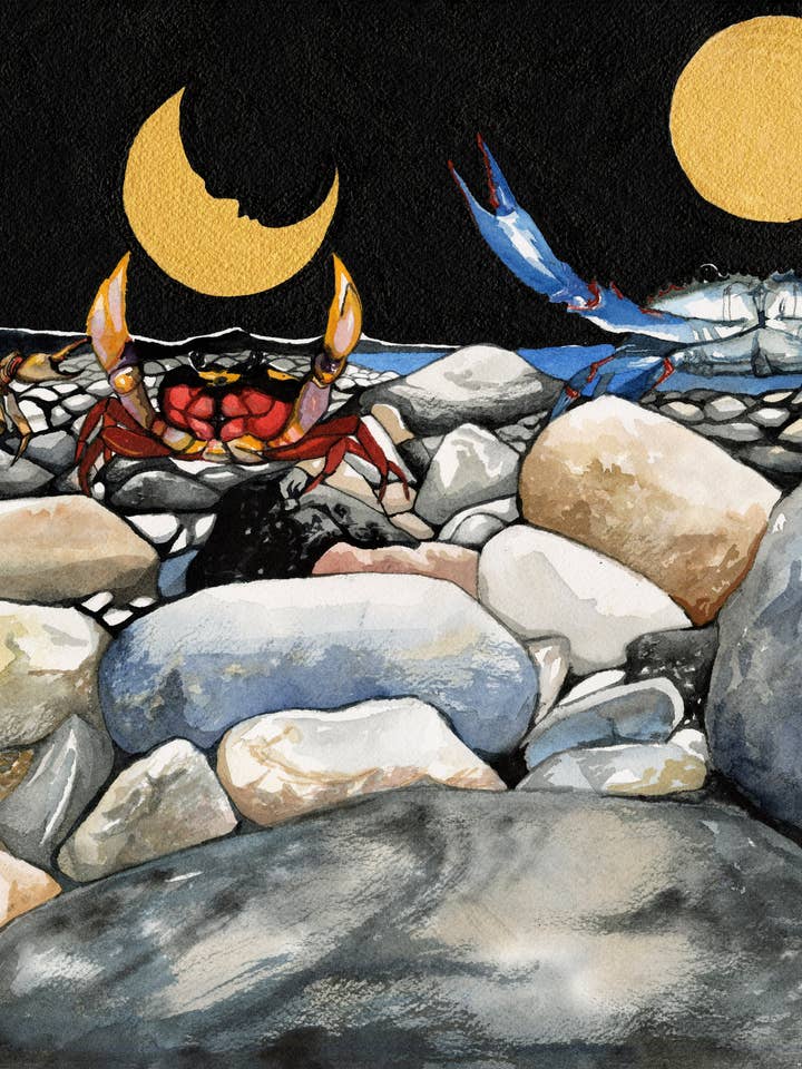 Lifting The Moon card for wholesale by Mattie Rose Art