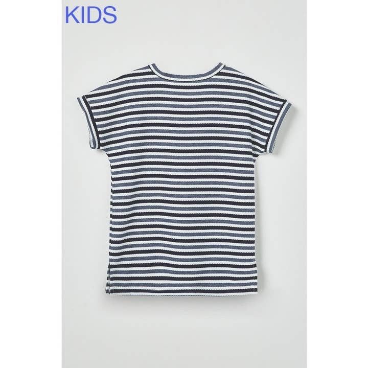 Denim Girls Textured Two-Stripe Knit Top for wholesale on Faire