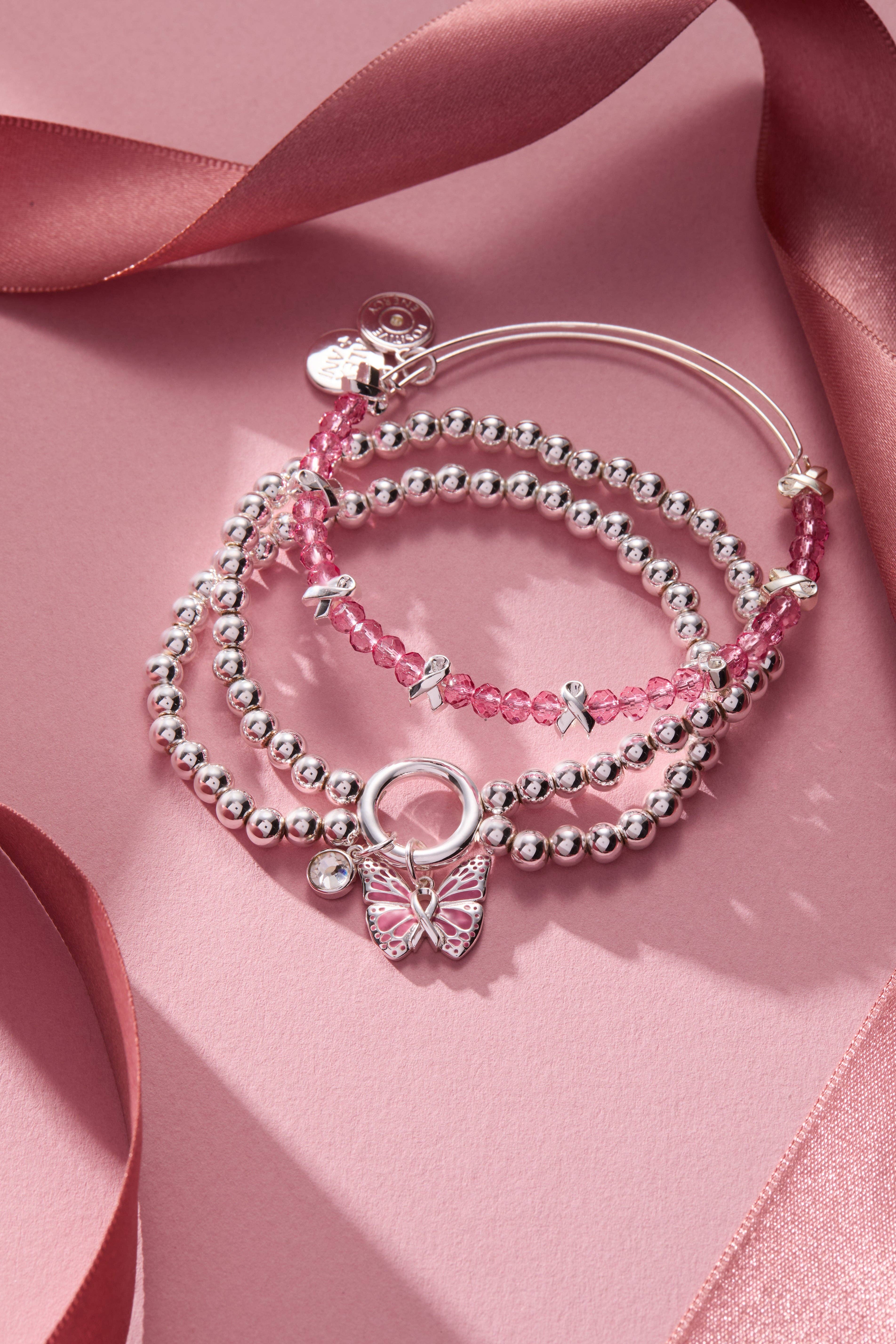 Alex and Ani - Wholesale Charm/Dangle Bracelet - Breast Cancer Awareness Butterfly Stretch Bracelet2