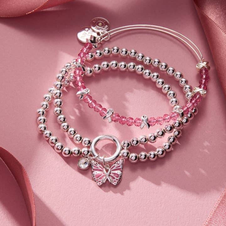 Alex and Ani - Wholesale Charm/Dangle Bracelet - Breast Cancer Awareness Butterfly Stretch Bracelet2