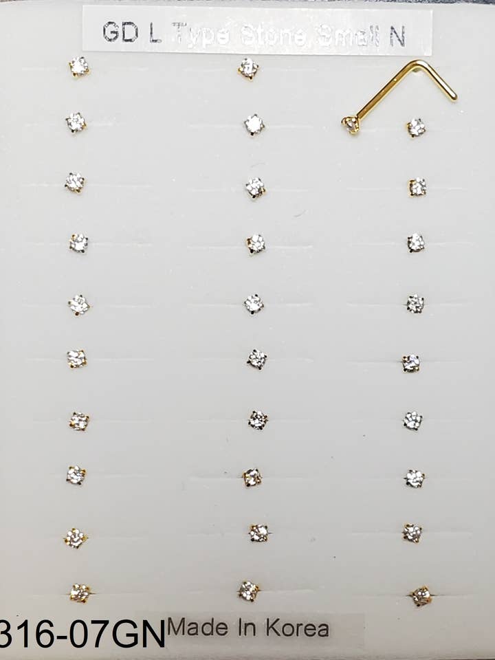 Bague en forme de petit nez en forme de L en or | Taille diamant pour la vente par etreM