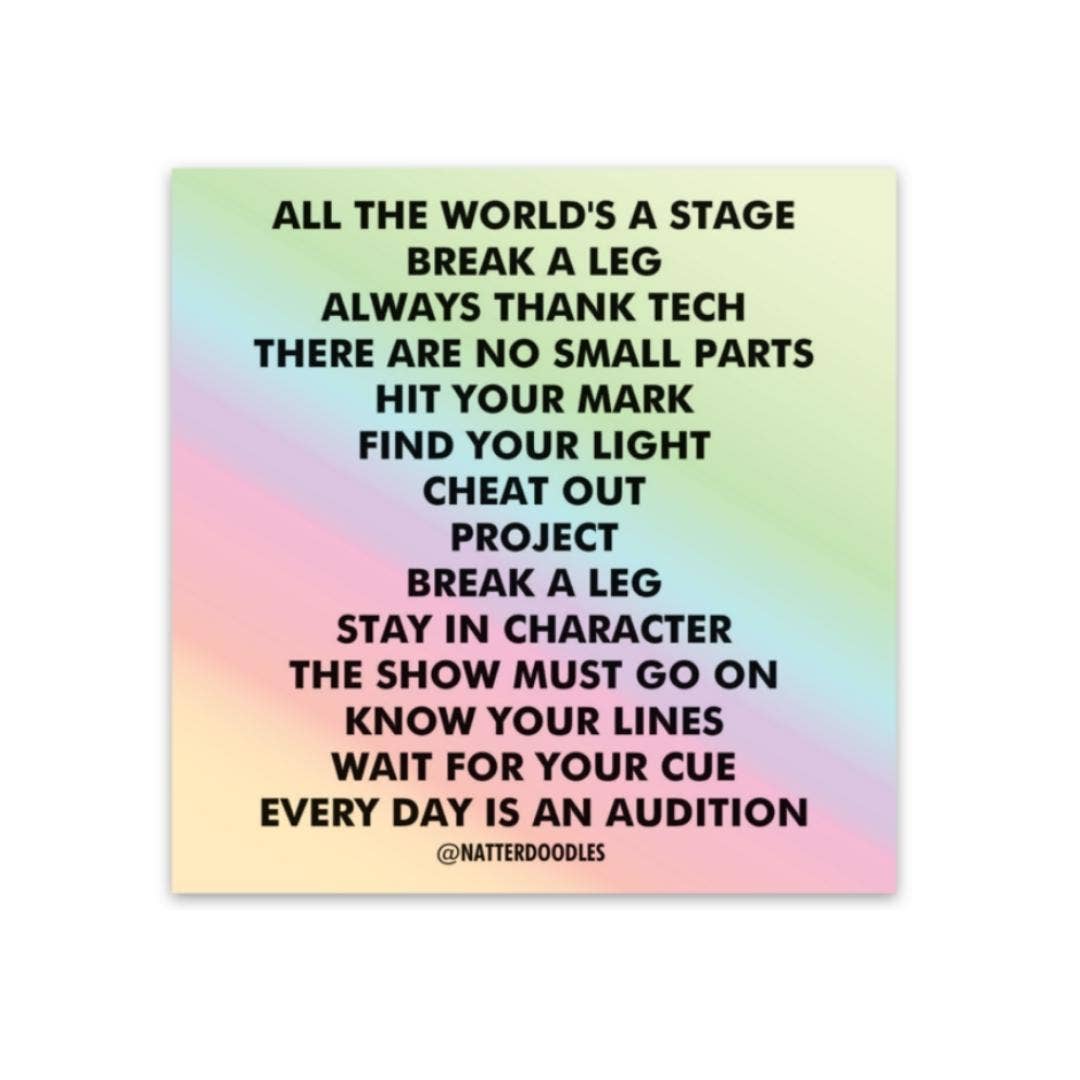 NatterDoodle - Wholesale Sticker - Theatre Speak Holographic Drama Performer Sticker