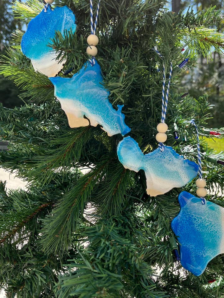 Hawaii Beach Ornaments - Hawaii, Maui, Oahu, Kauai for wholesale by NMinnick Designs