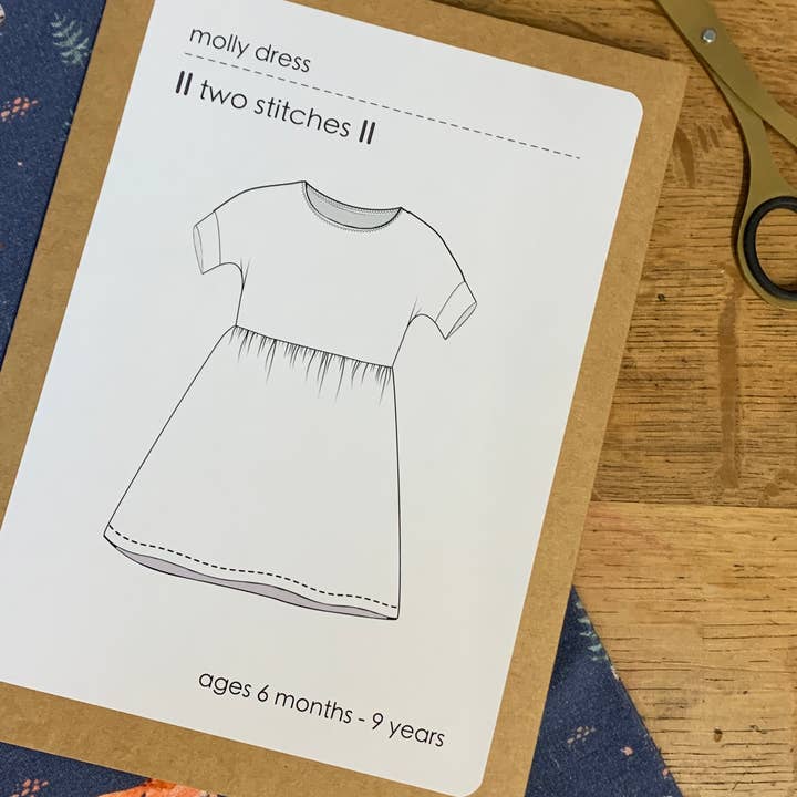 Two Stitches Patterns – wholesale Craft sewing kit – Molly Dress - Sewing Pattern for Childrenswear