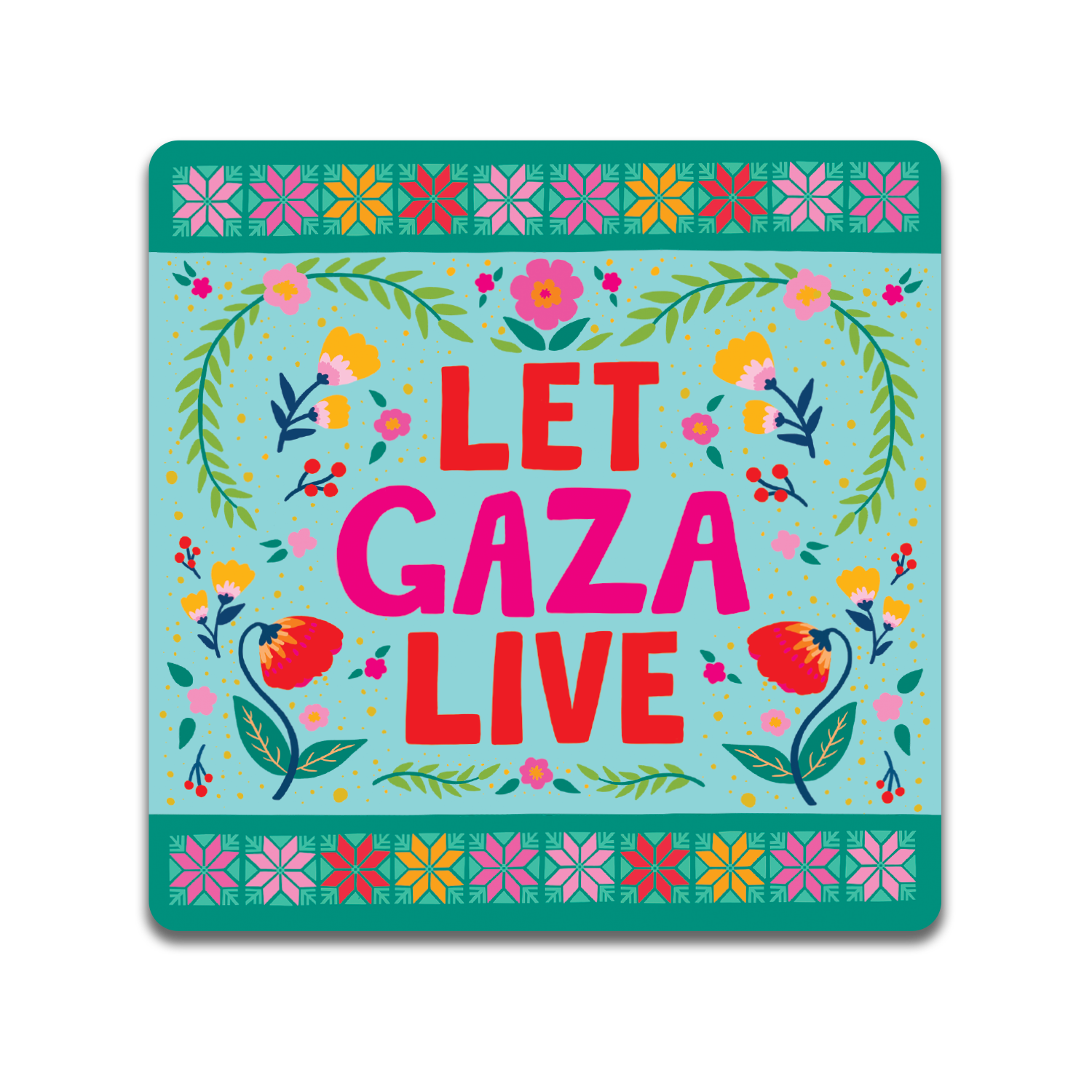 Dissent Pins - Vente Autocollant - Autocollant Let Gaza Live2
