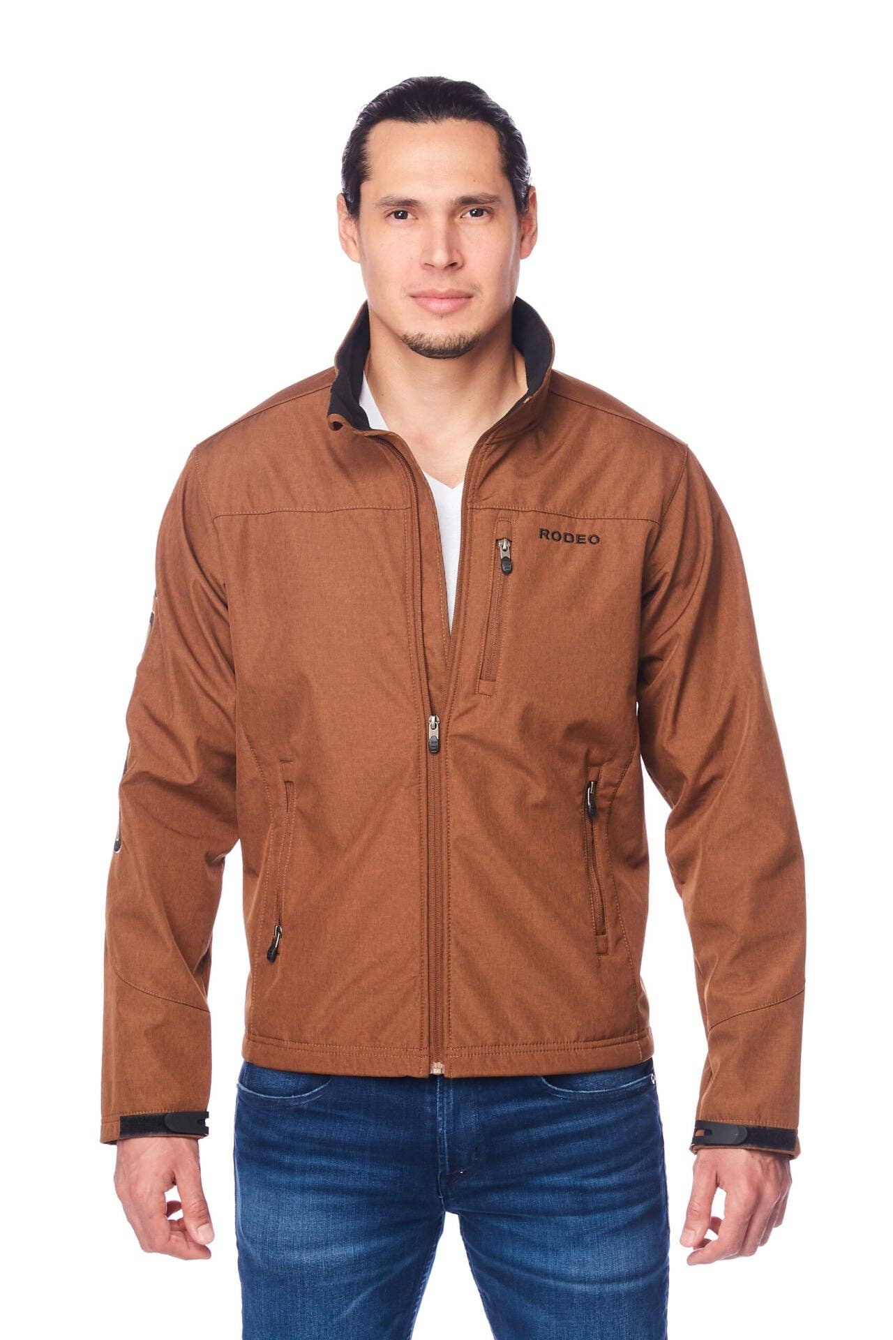 Rodeo Clothing - Wholesale Jacket - Men's - EMBROIDERY SOFTSHELL-COGNAC-BLACK