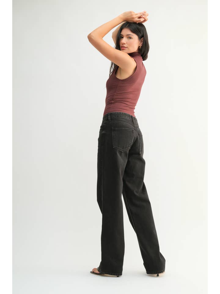 JBD - Wholesale Jeans - Women's - DP697N - W BLK - Low Rise Relaxed Straight Leg3