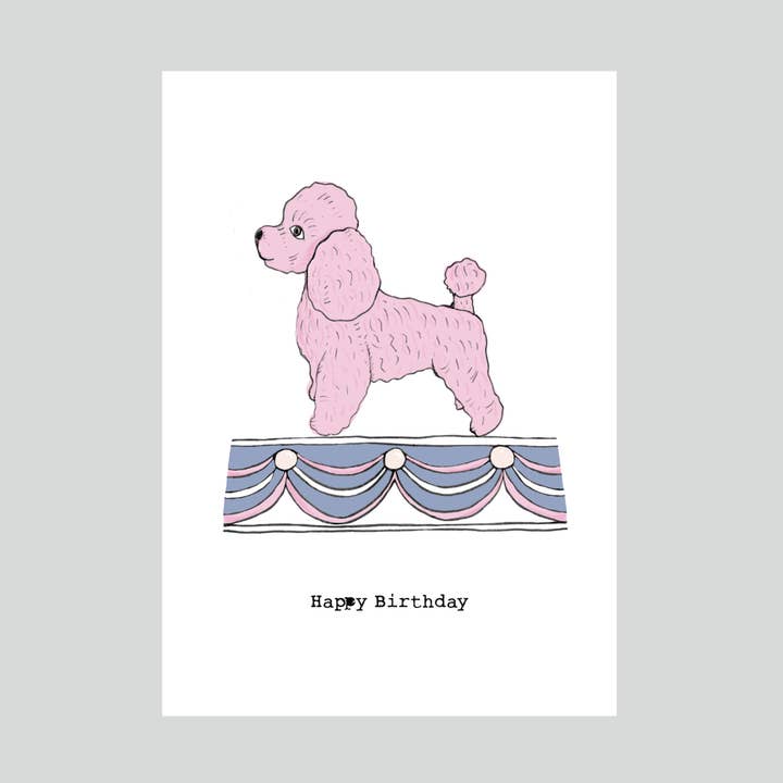 Carte d'anniversaire pour chien - Caniche pour la vente par Rosie Wonders