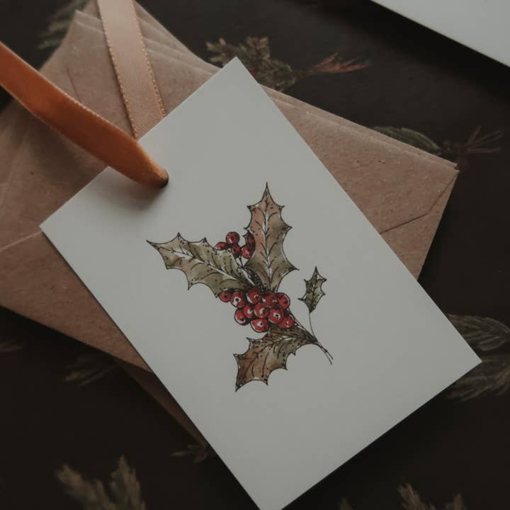 MyDesignPictures - Wholesale Christmas Card - Winter floral Small Flat Card5