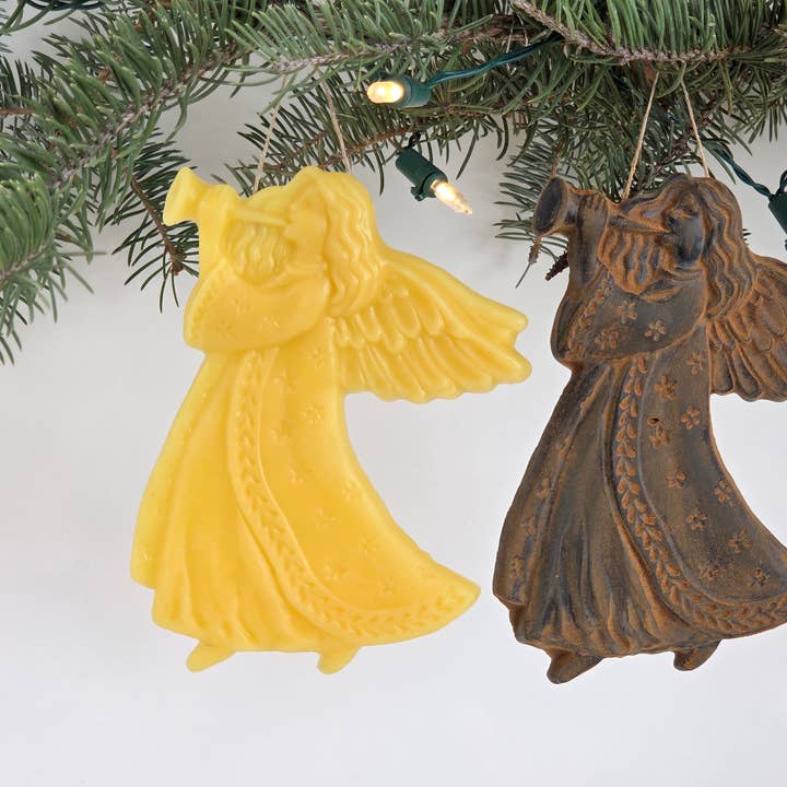 Trumpeting Angel | Beeswax Ornament for wholesale by Farm and Hive