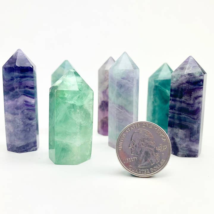 Pelham Grayson Rose - Wholesale Spiritual Stone/Crystal - Fluorite Spiritual Stone, Standing Points, 45-55mm, China2