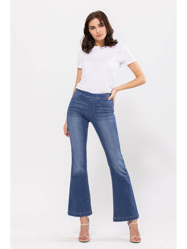 Cello Jeans - Wholesale Jeans - Women's - AB35324M-30 sbs Mid Rise Petite Flare Jegging(open pack)