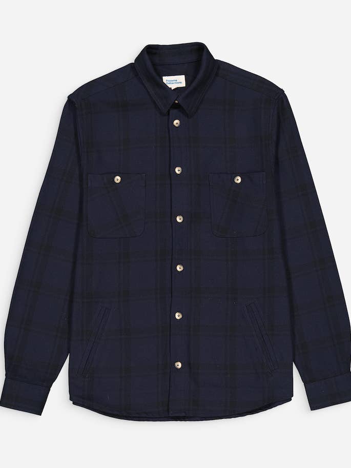 Cotton Tartan Side Pockets Overshirt for wholesale by paname collections