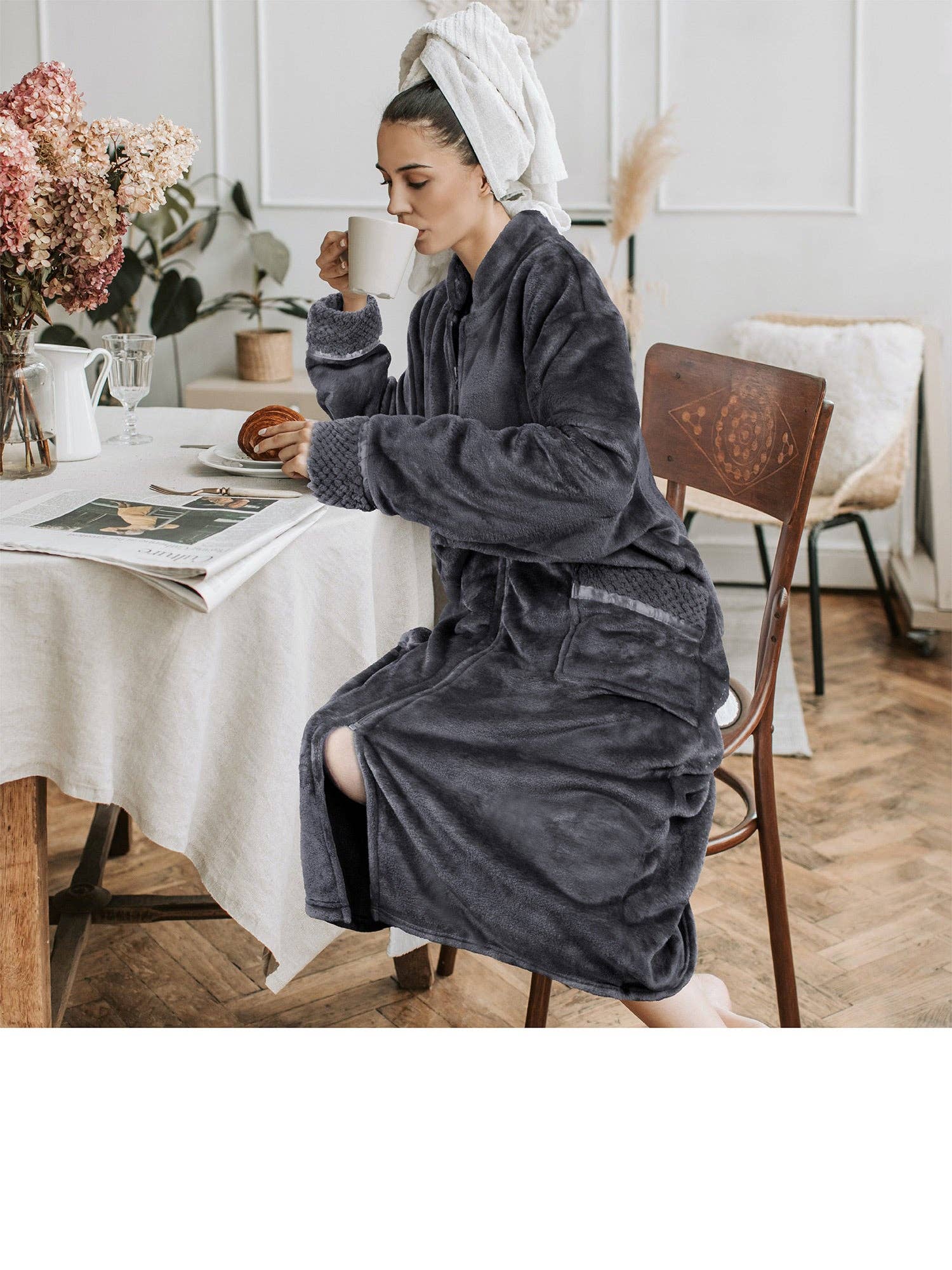 Pavilia - Wholesale Robe - Women's - Women's Housecoat Zipper Robe18