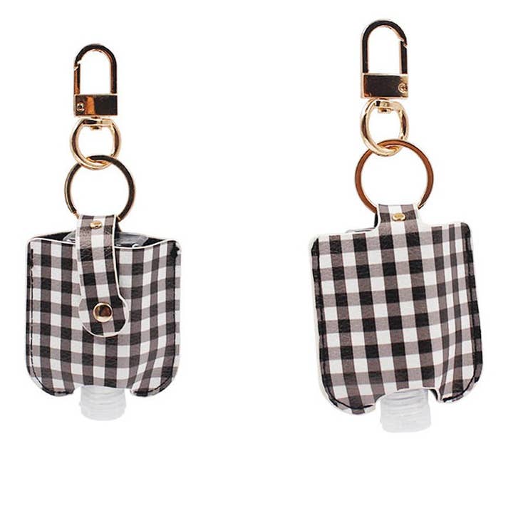 Fashion City - Wholesale Keychain - Women's - Buffalo Plaid Hand Sanitizer Keychain Holder