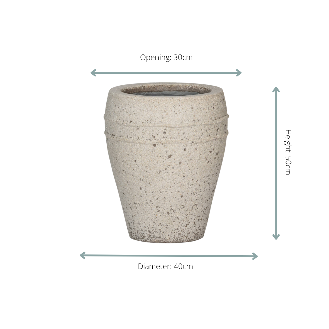 Oasis of Life - Wholesale Plant Pot - Plant Pot Ares – D40xH50cm – Modern, tall flower pot in elegant stone look – Weather-resistant planter made of robust plastic – For indoor & outdoor areas1