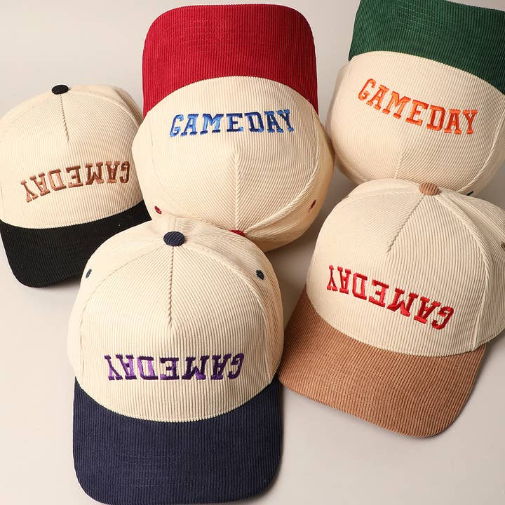 Fashion City - Wholesale Trucker Hat - Unisex - GAMEDAY Upside Down Trucker Corduroy Baseball Cap