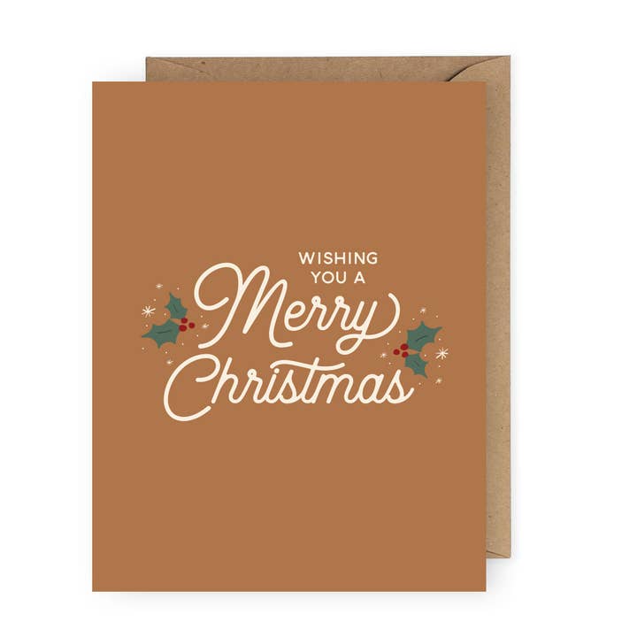 Wishing You a Merry Christmas Greeting Card for wholesale by The Anastasia Co