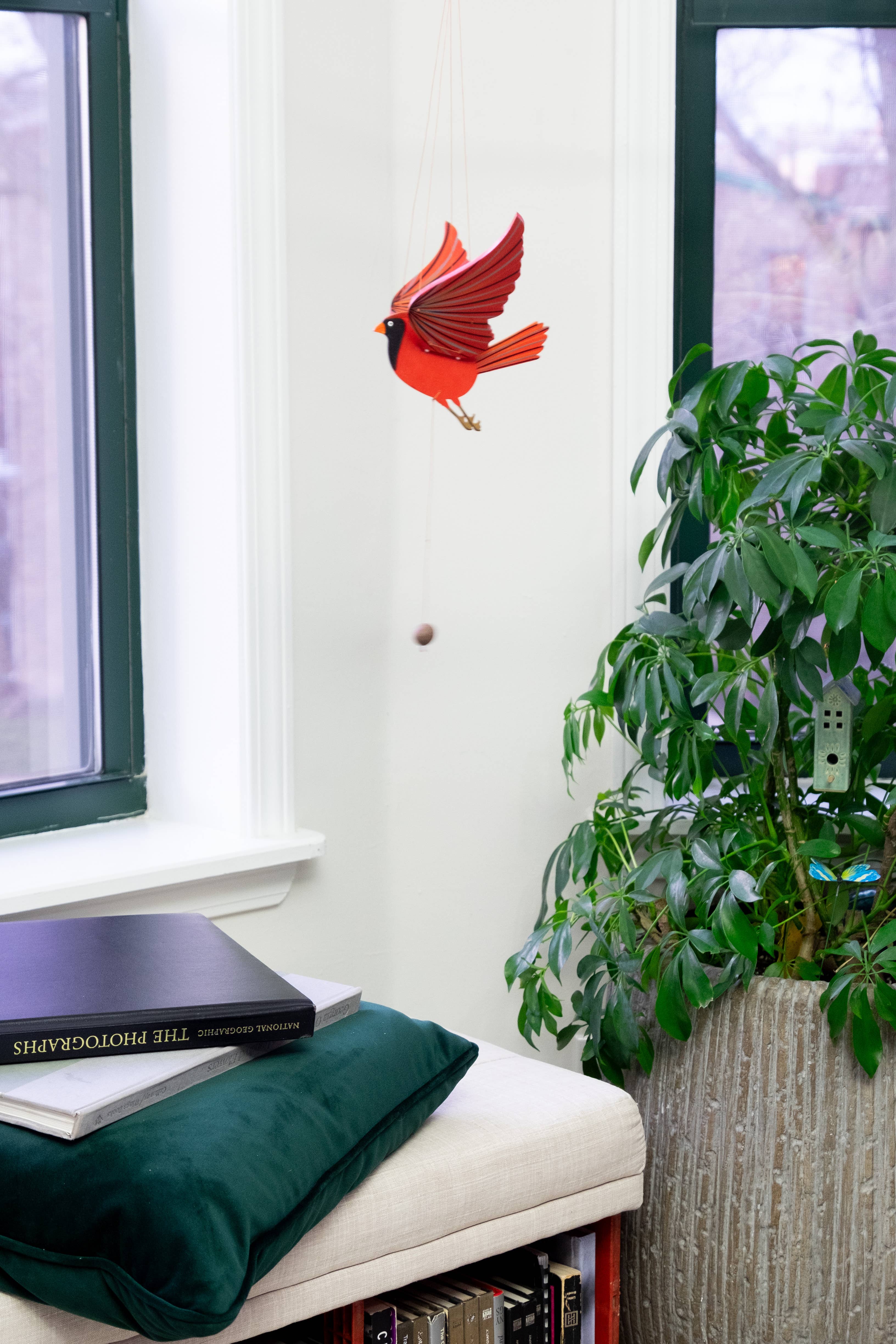 Tulia's Artisan Gallery - Wholesale Mobile - Cardinal Bird Flying Mobile4