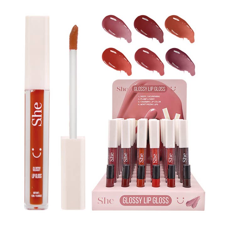 PINEAPPLE Beauty - Wholesale Lip Gloss - SHE LG1056 Red Glossy Lip Gloss - 36 2