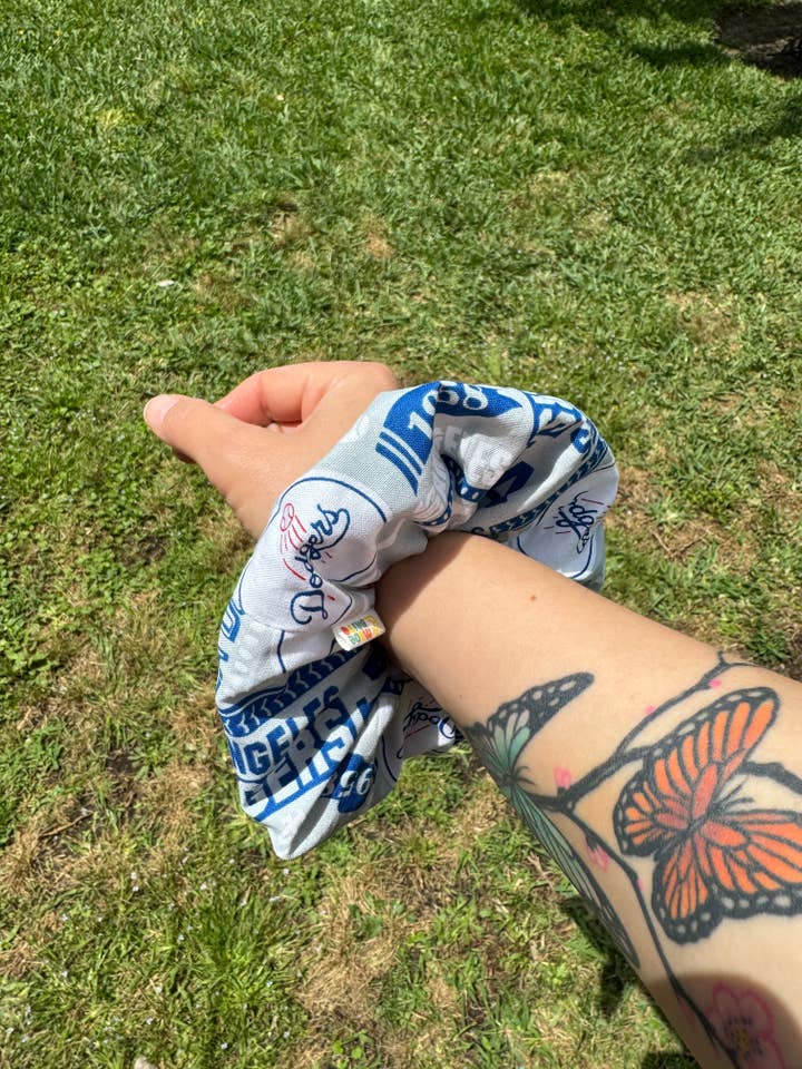 Los Angeles Dodgers Scrunchie Hair tie for wholesale by Made Brite Creations