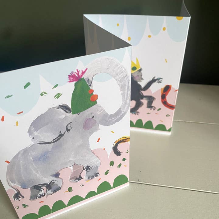 Esther Kent Design – wholesale Birthday card – Party Animals Concertina Card3