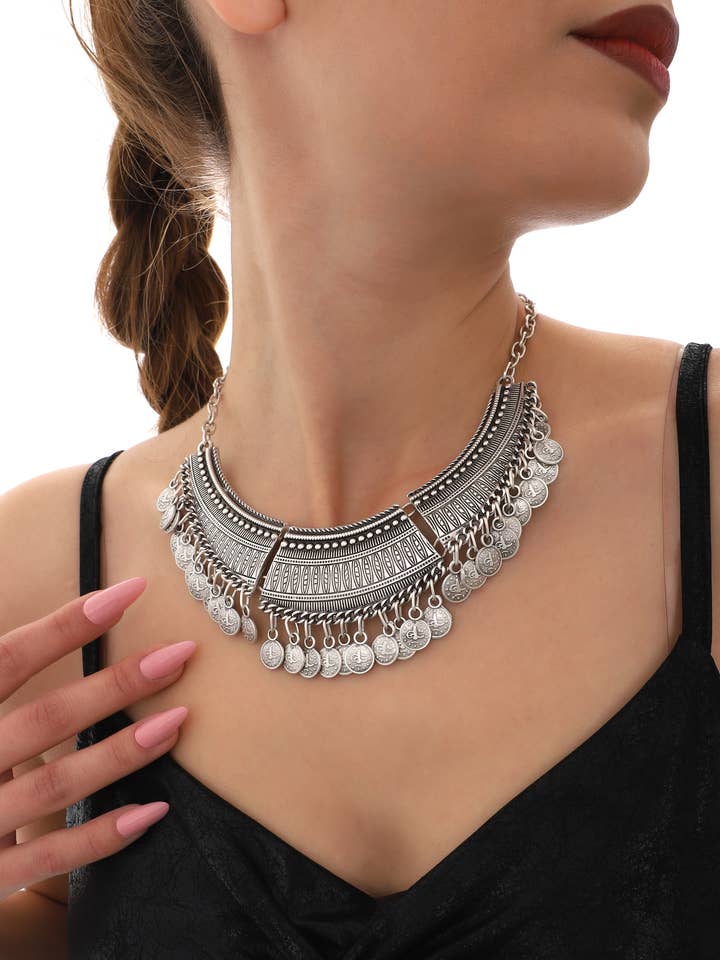 925K Sterlingsilber plattierte Boho Damen Halskette für den Großhandel von Hadley Jewelry