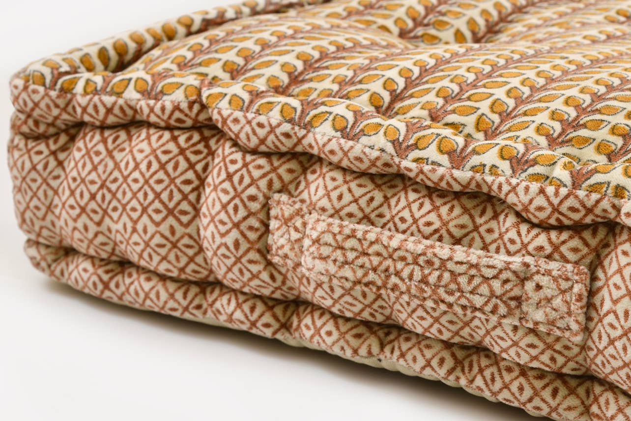 Verve Culture - Wholesale Meditatie benodigdheden - Meditatiekussen met blokprint 45 x 45 x 10 cm vierkant5