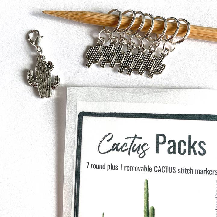 Firefly Notes - Wholesale Knitting/Crochet Supplies - Cactus Stitch Marker Packs1
