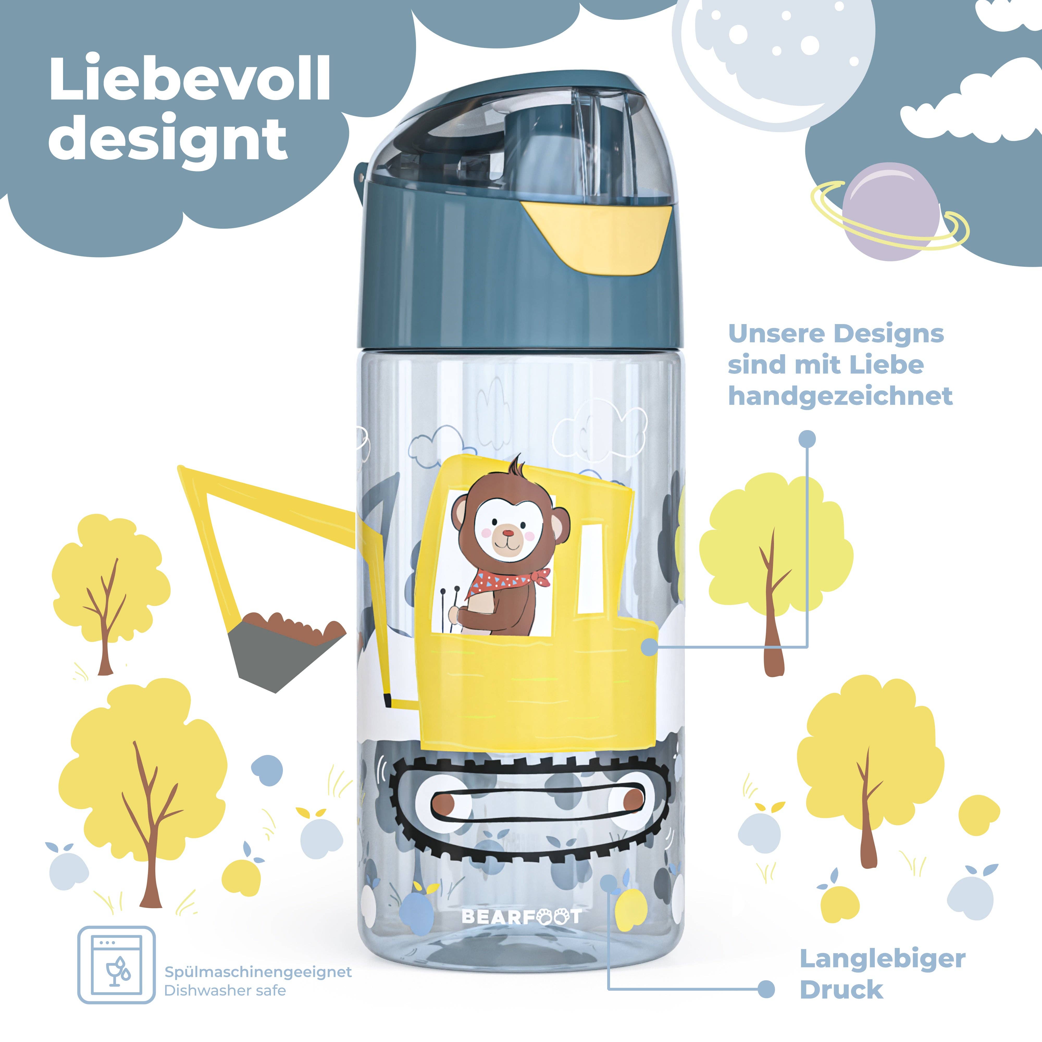 BEARFOOT - Wholesale Water Bottle - Kids water bottle, lightweight water bottle, BPA free - Excavator1