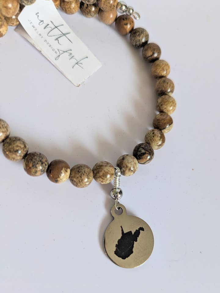 West Virginia Bracelet for wholesale by North Fork Jewelry Design, LLC