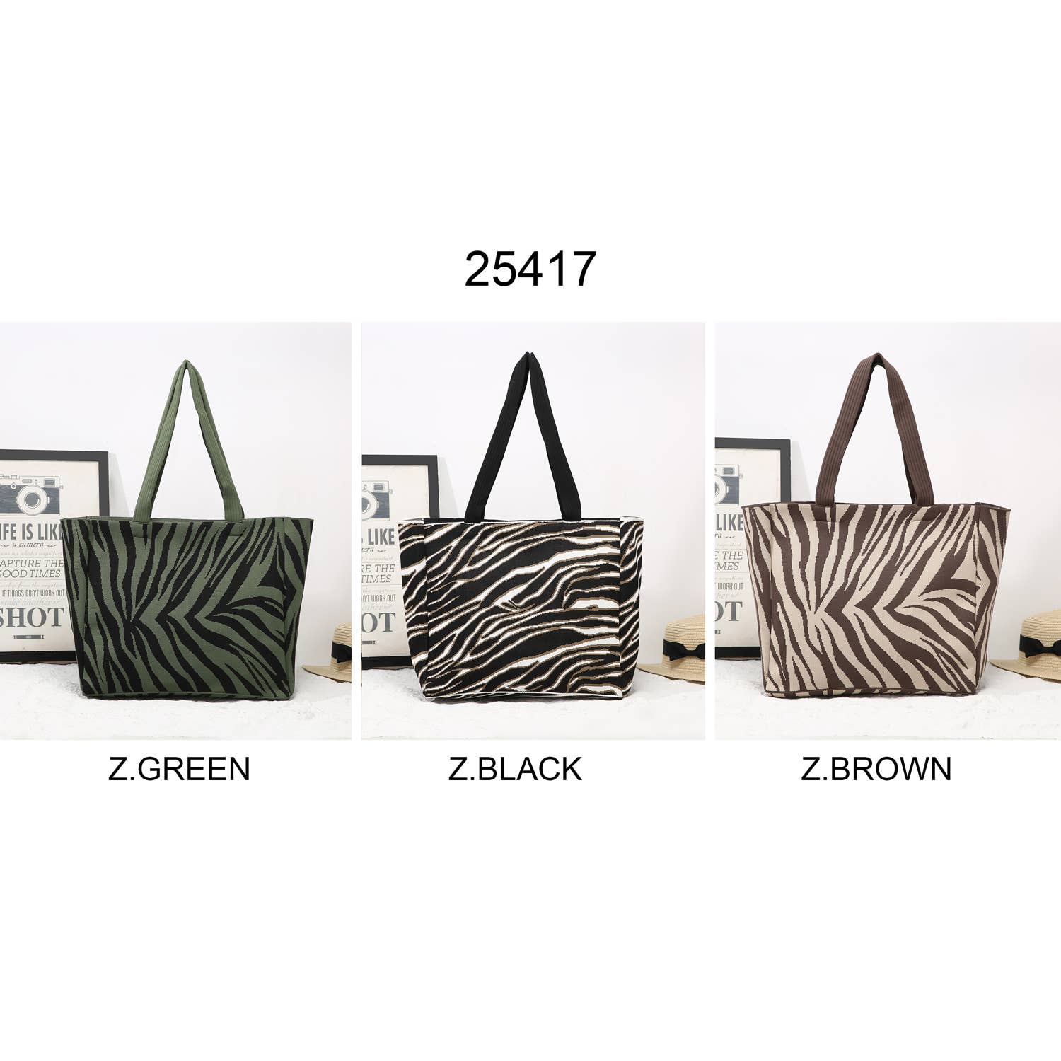 House of Milano – wholesale Tote bag – Women's – 25414 Zebra Print Large Shopper Bag8