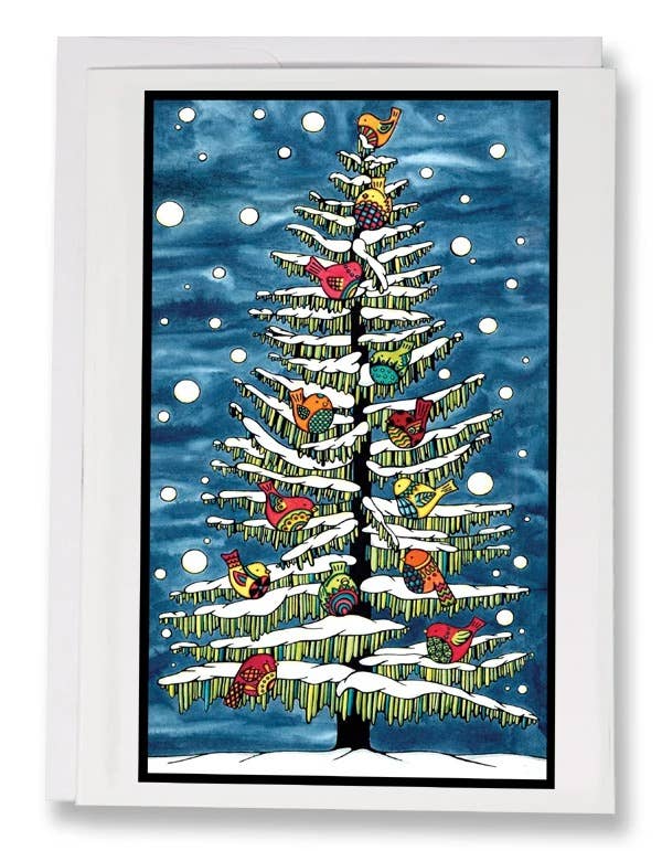 Sarah Angst Art - Wholesale Season's Greetings Card - Greeting Card Holiday Birds in Snow2