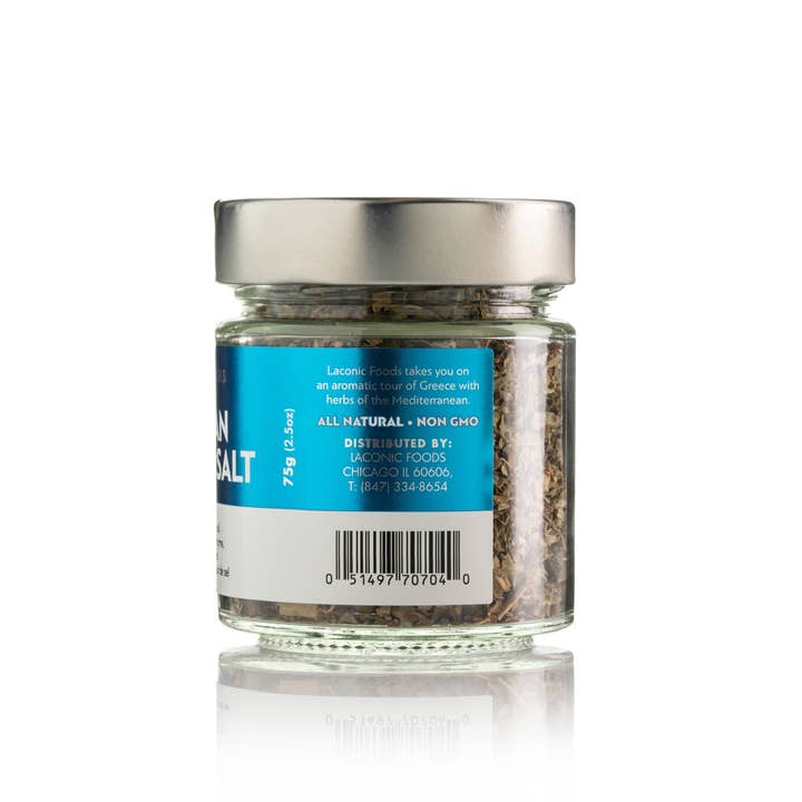 Laconic Foods – Großhandel Gewürzmischungen – Kretisches Kräuter-Meersalz | Handgeerntetes Fleur de Sel & wilde griechische Kräuter | 75g1
