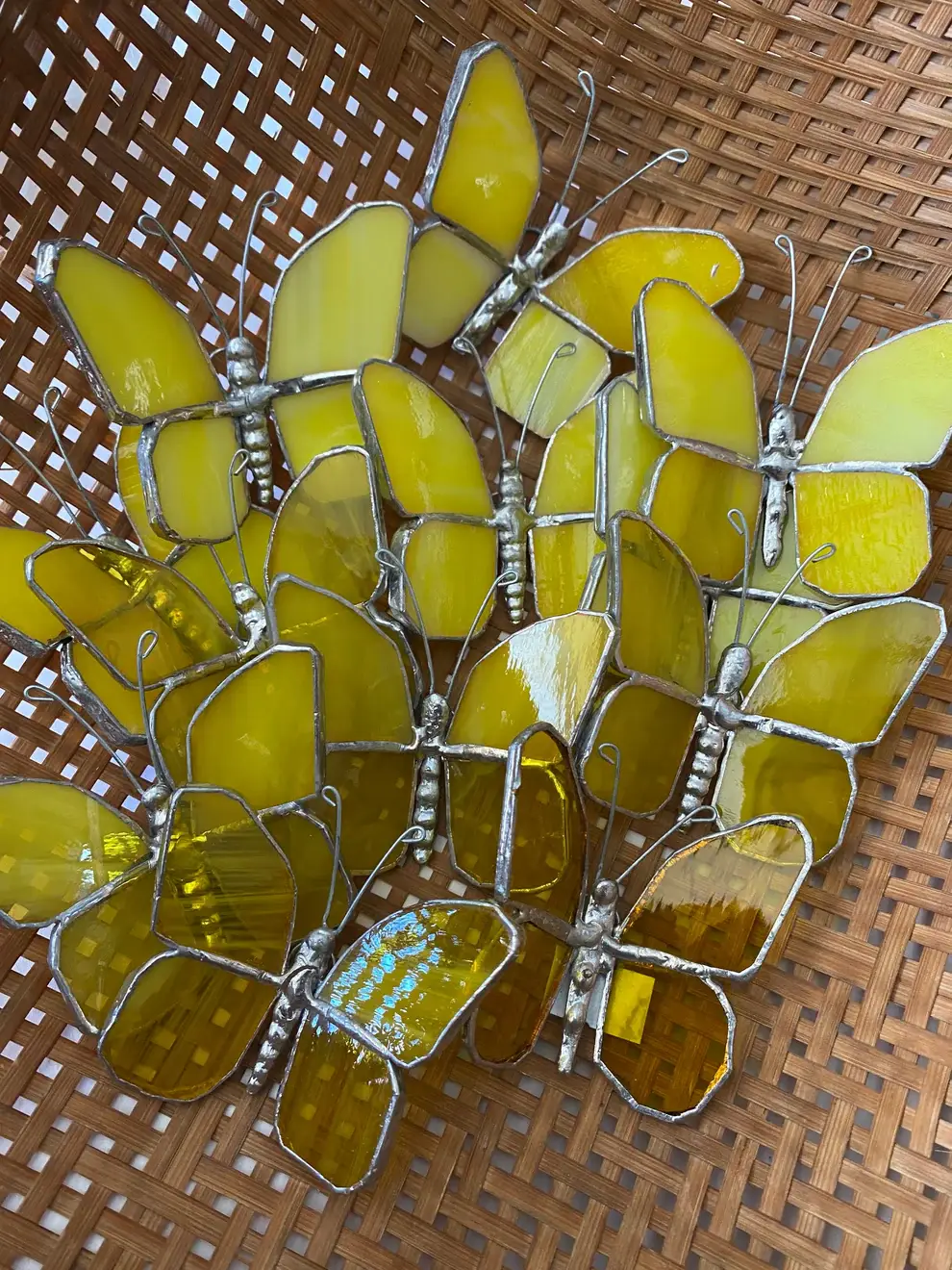 Stained glass stars and Talavera - Wholesale Suncatcher - Stained Glass Butterflies, Any color, with hoop or magnet3