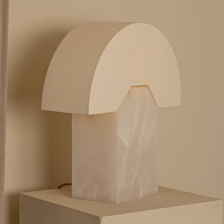 Simone et Marcel - Wholesale Accent/Desk Lamp - Edna Table Lamp White Alabaster0