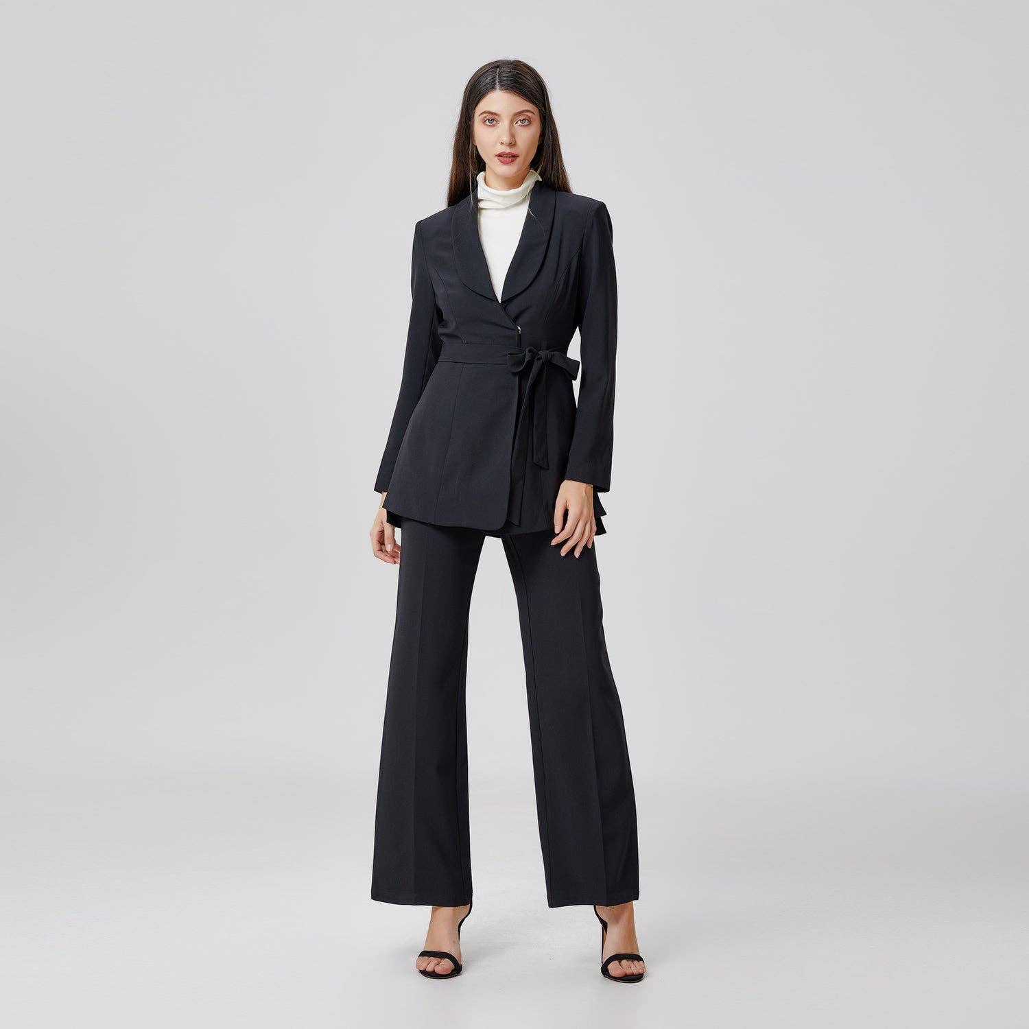 Smart and Joy - Wholesale Blazer - Women's - Long blazer tied at the waist12