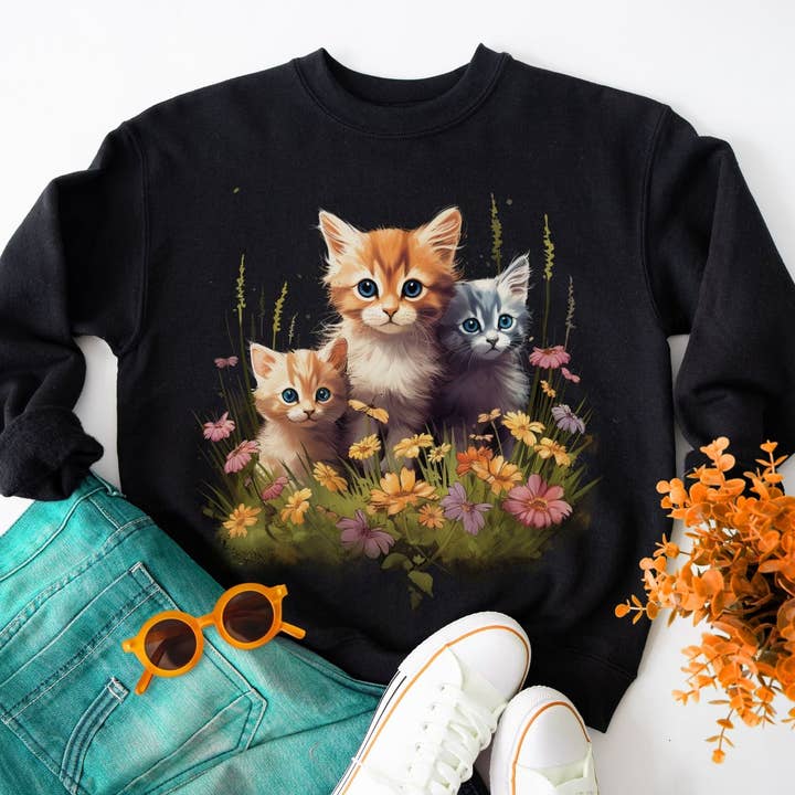 Cute Cat Team Kitty Kitten Lover Cottagecore Sweatshirt for wholesale by Vivtrek