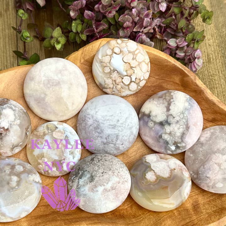KayleeNYC - Wholesale Spiritual Stone/Crystal - 1 lb Natural Flower Agate Polished Slab Crystal