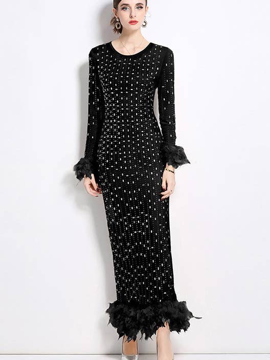 Black WOMEN FASHION MAXI PARTY DRESS for wholesale on Faire3