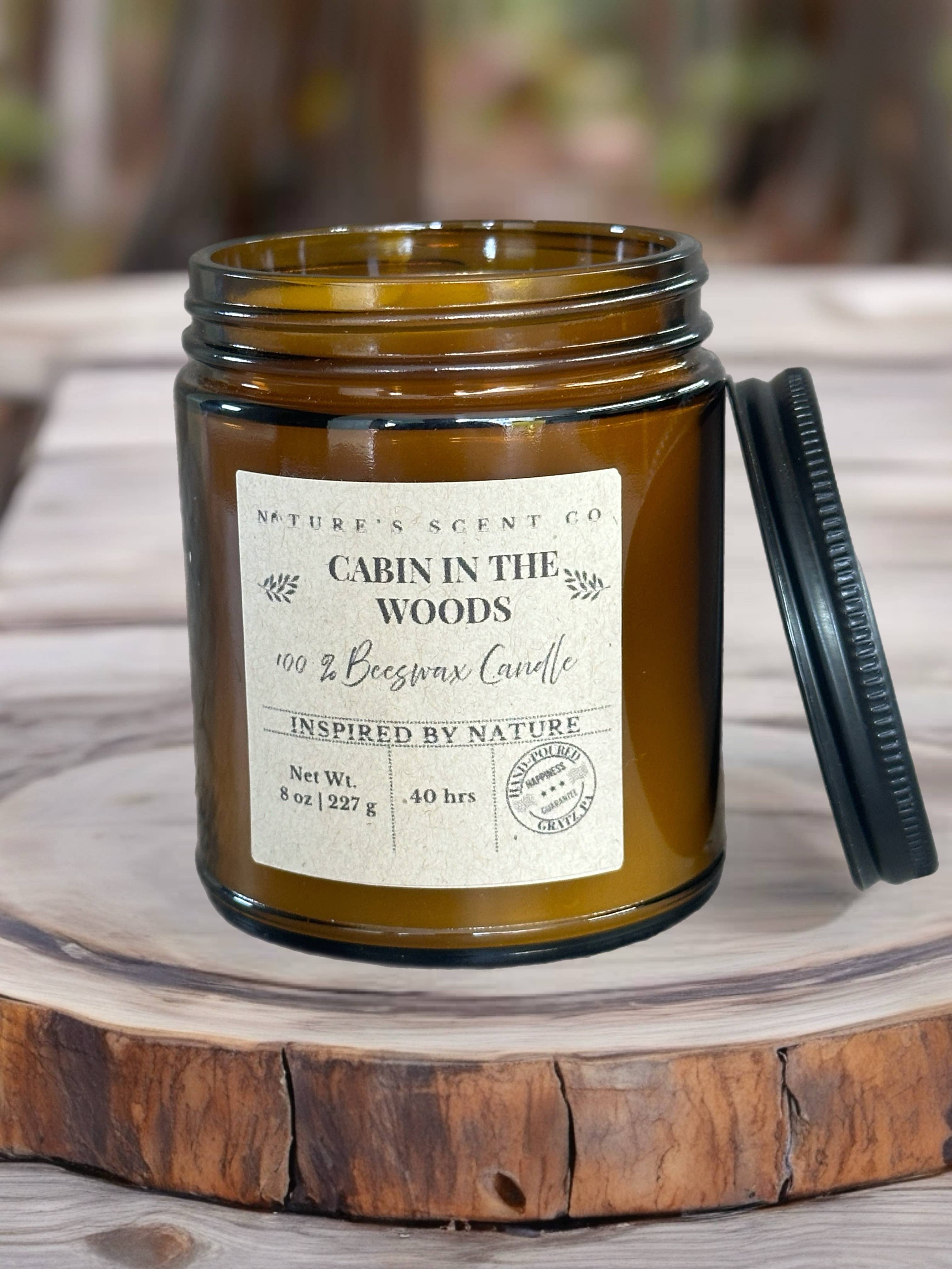 Nature’s Scent Co - Wholesale Jar/Filled Candle - Cabin In The Woods Jelly Jar Beeswax Candle1