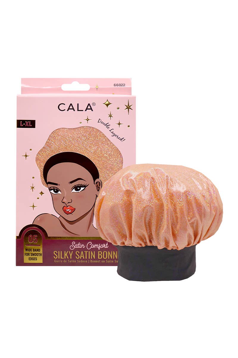 PINEAPPLE Beauty – wholesale Sleep cap / bonnet – women's – CALA 66022 Shiny Peach Satin Comfort Silky Satin Bonnet - 6