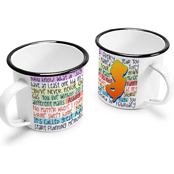 Liane Fried Studio - Wholesale Coffee Mug - CUSTOM Camp Mugs ~ White Enamel 12 oz. Mug7