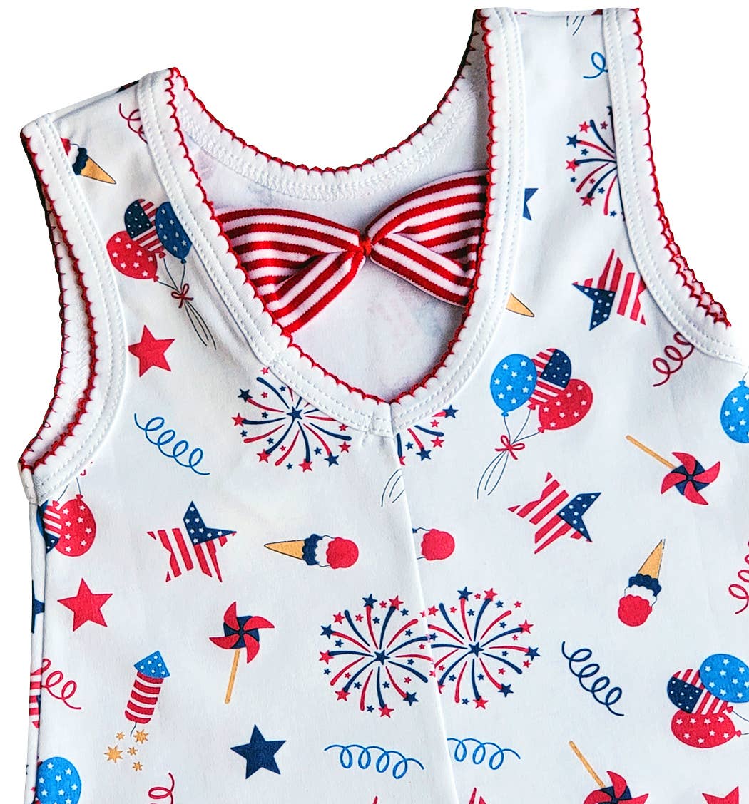 Marco and Lizzy - Vente Ensemble de vêtements – bébé - Ensemble de couches imprimées pour petite fille du 4 juillet en coton Pima3