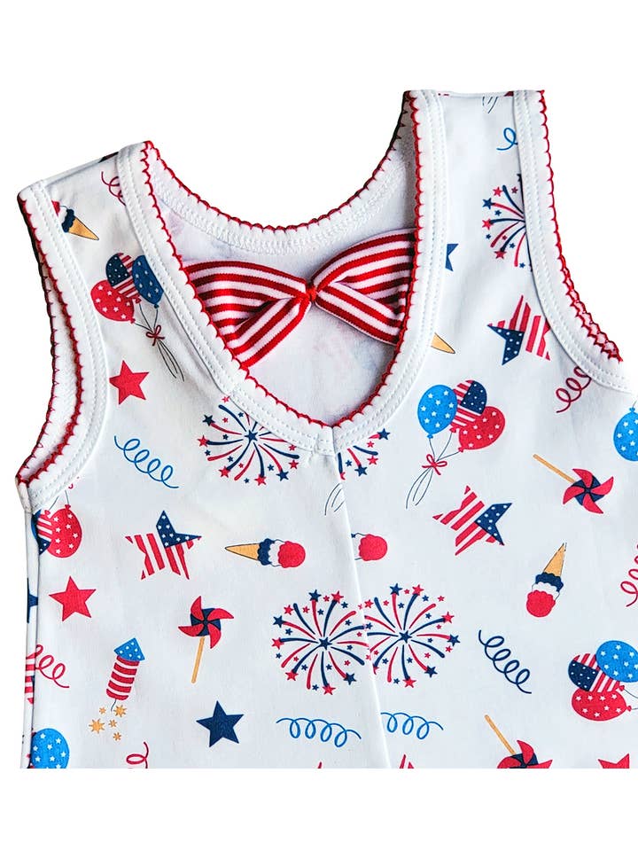 Marco and Lizzy - Vente Ensemble de vêtements – bébé - Ensemble de couches imprimées pour petite fille du 4 juillet en coton Pima3